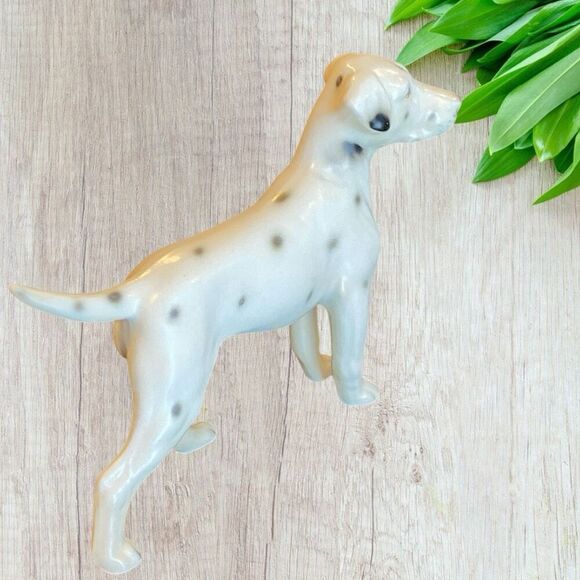 Vintage Dalmatian Dog Ceramic Figurine Made in Japan Tail Up Sweet Face - Picture 4 of 10